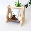Safe Natural Wood Bird Hammock Swing With Iron Chain For Parrots Cockatiels And Small Pet