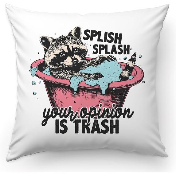 KongMoTree Funny Possum Throw Pillows Funny Cute Opossum Bed Or Sofa Pillows Opossum Gifts for Girls Opossum Lovers Soft Flannel Fluffy Couch Pillow Raccoon-9