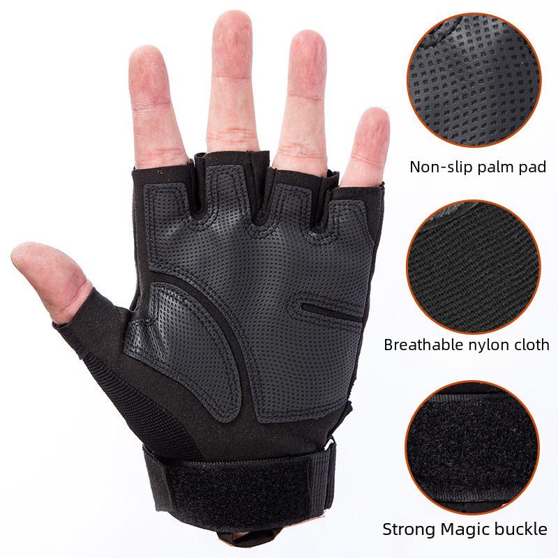 Black Hawk Taktiska Halvfingerhandskar - Halkfria, Slitstarka Ultra-Fiber för Utomhuscykling, Sport och Träning.