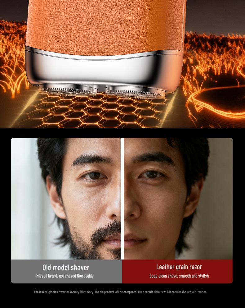 WITZIO Portable Electric Shaver - Washable, Mini Leather Shell Razor Gift Set for Men