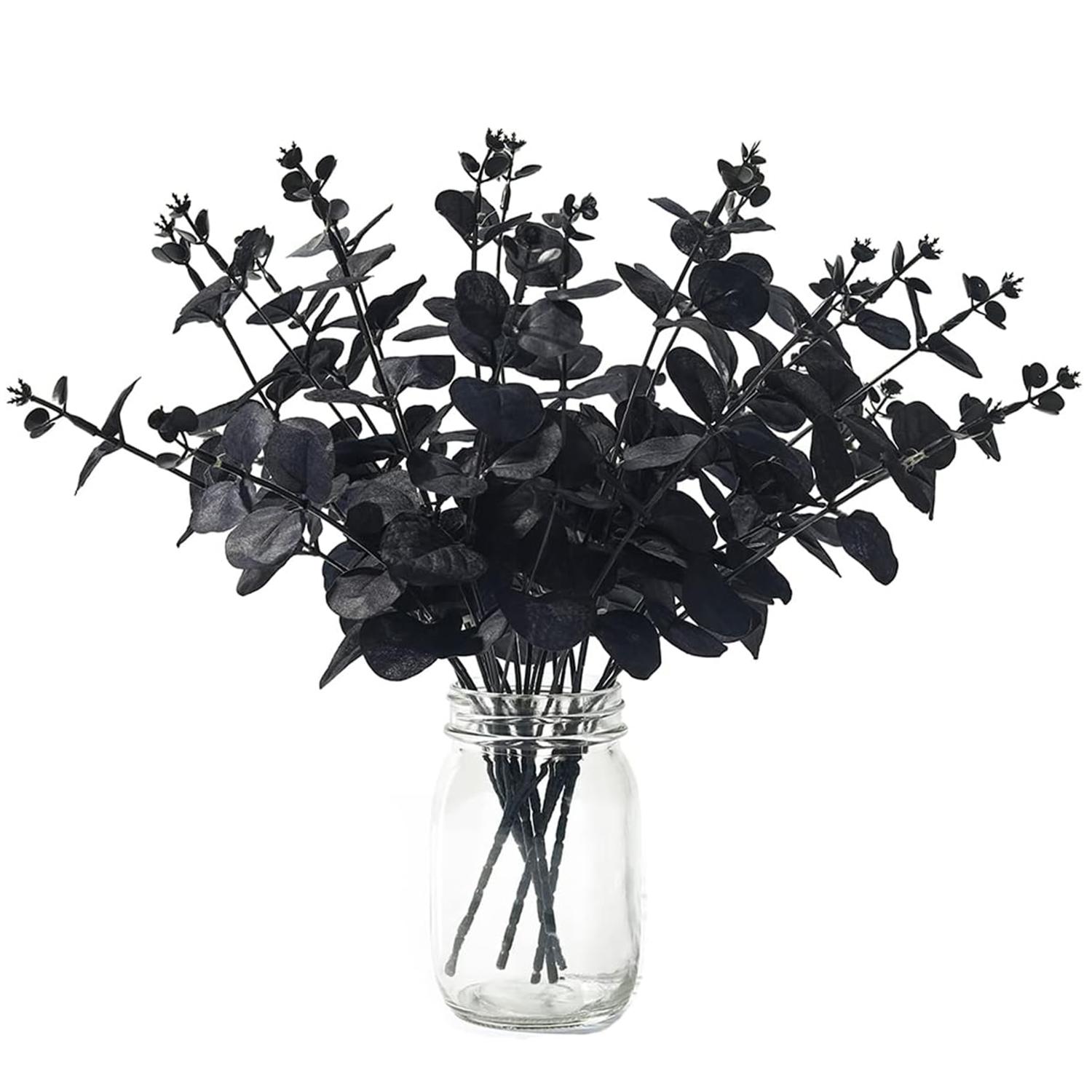 

2/5pcs Money Leaves Artificial Plants Wedding Bride Bouquets Home Room Vases Garden Festival Table Halloween Diy Gifts Box Decor 2pcs чёрный