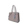 Tory Burch Walker Metallic Double T Logo Leather Shoulder Bag Large Women Shoulder Bag Gray 73623-082