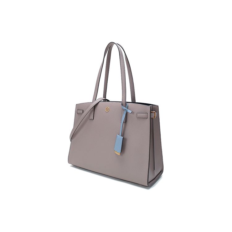 Tory Burch Walker Metallic Double T Logo Leather Shoulder Bag Large Women Shoulder Bag Gray 73623-082