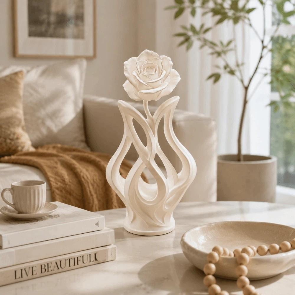Modern Style Abstract Art Ornament Scandinavian Style Desktop Decoration Rose Sculpture  Home Decor