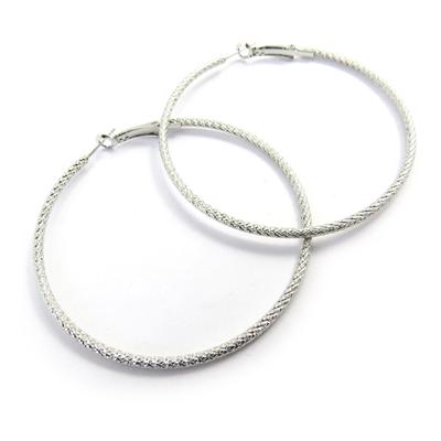 [L9589] - Silver 'Choréographie' Hoop Earrings Ø 60 Mm