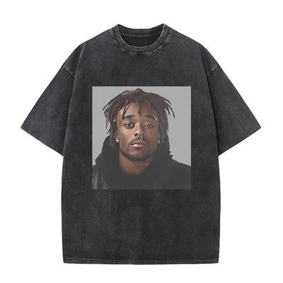 Rapper Lil Uzi Vert Mugshot Vintage Washed Tshirts Men Women Hip Hop Fashion Casual Tshirt Short Sleeve Male Oversized T Shirts