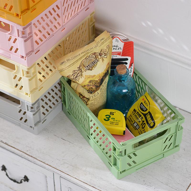 Foldable Plastic Storage Basket for Kitchen and Home Essentials
