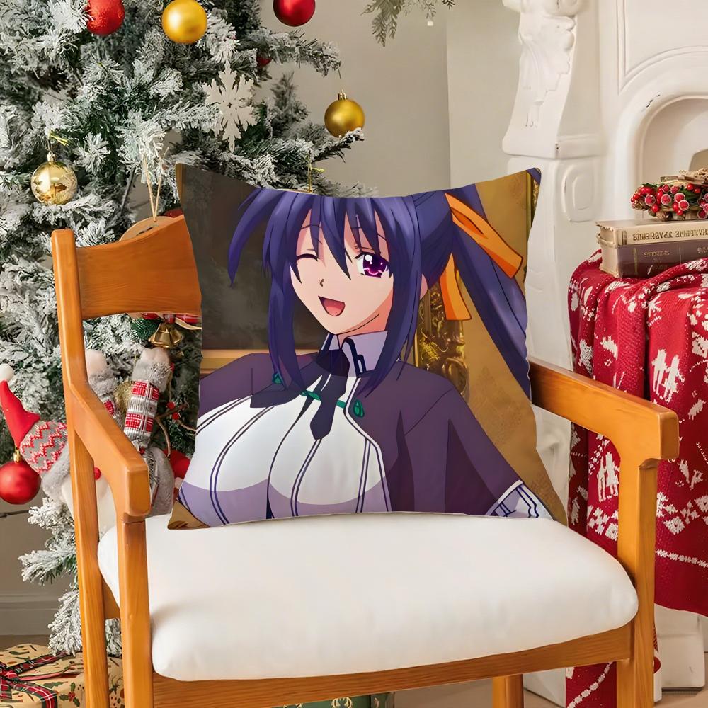 Anime High School Dxd-Beautiful Pillow Case Silky Short Plush With Invisible Zipper Dustproof Sofa Cushion Cover For Home Decor