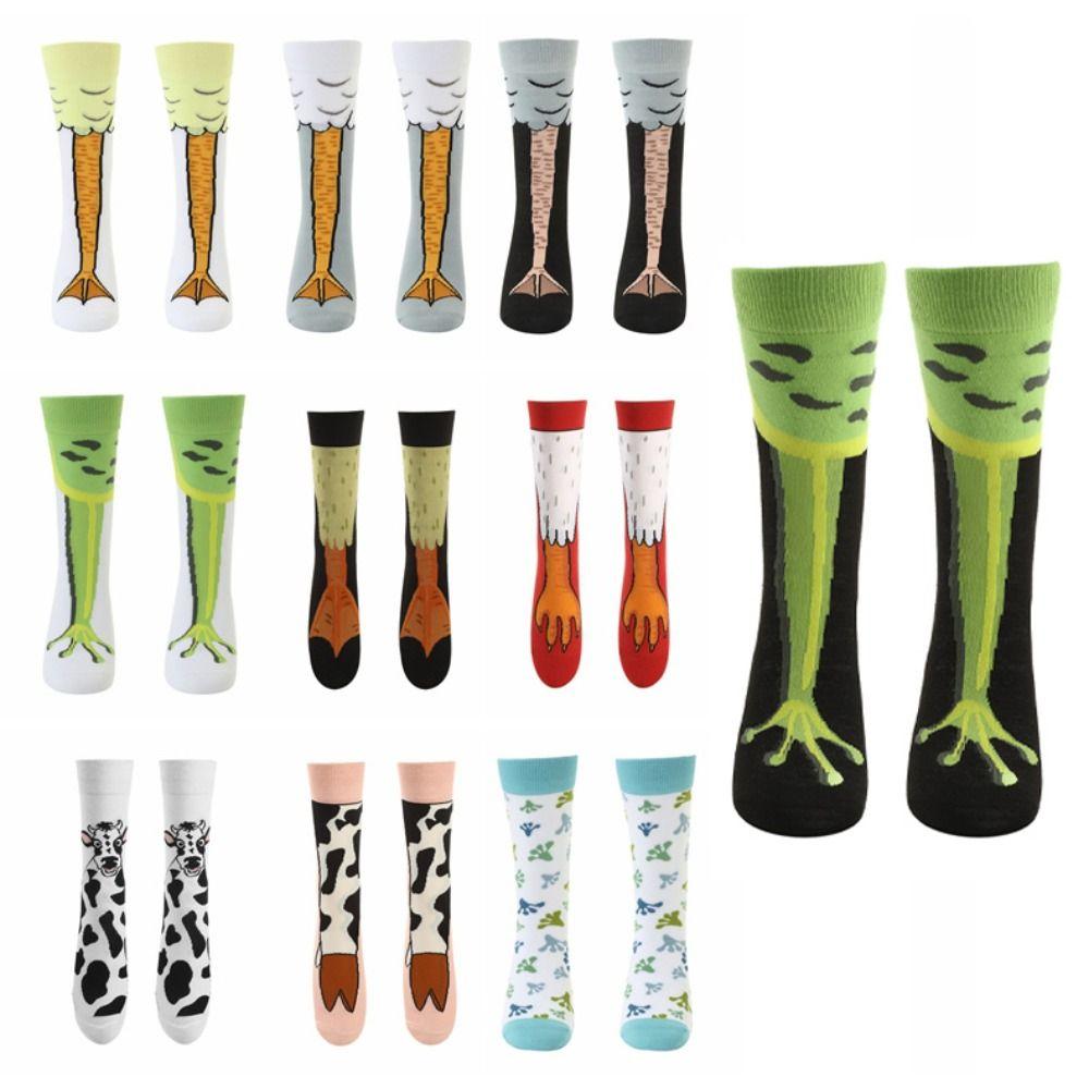 5 Paar Cartoon Hühnerfuß Socken Druck Zehe Kuh lustig Kurze Socken Kreativ Lustige Frosch Socken Damen