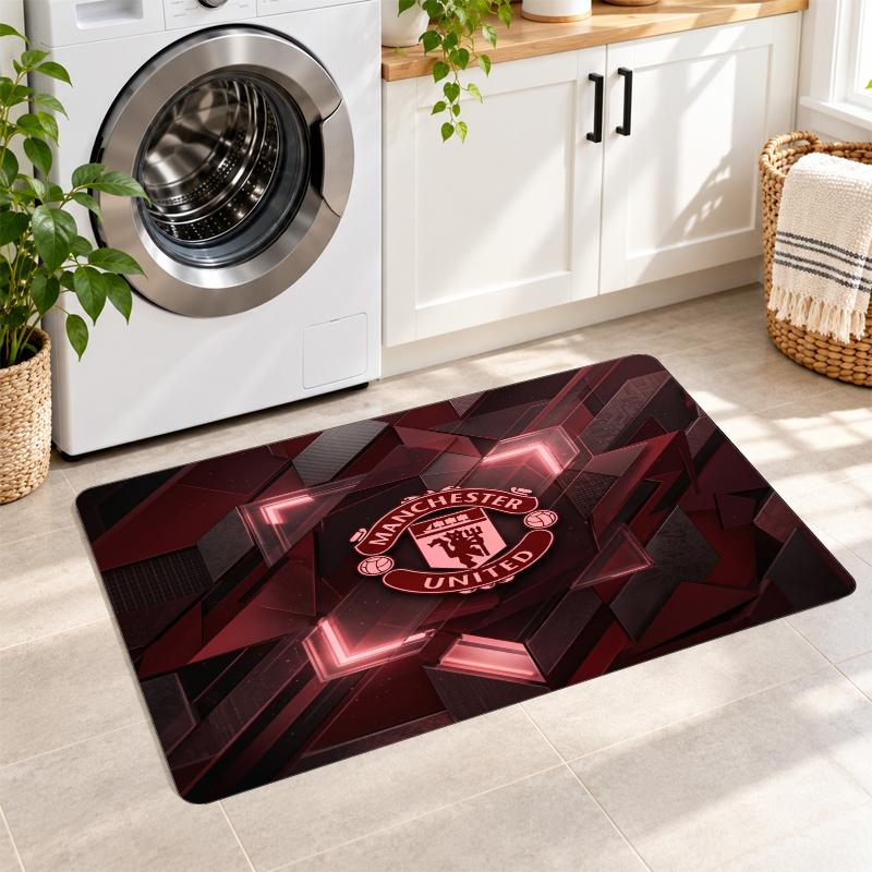 Flannel Kitchen Mat Manchester United Soft Area Rug Non Slip Floor Carpet Home Decoration