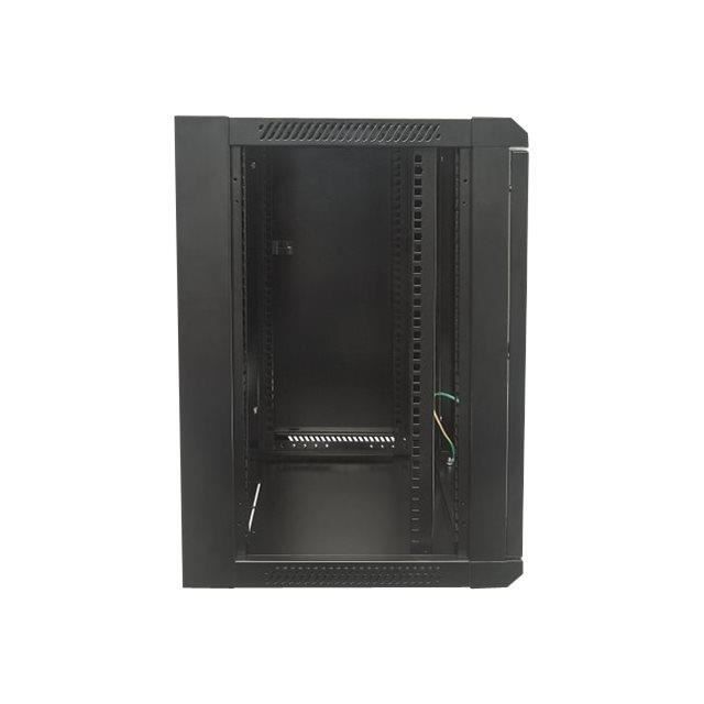 Armoire murale Intellinet 9U 19" - Noir, RAL 9005 - Antistatique, verrouillage clavier, porte en verre