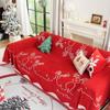 Christmas Tree Jacquard Chenille Sofa Towel with Tassels Holiday Decor for Living Room Couch Cover