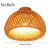 Vintage Bamboo E27 Retro Ceiling Light Hand Woven Bamboo Rattan Boho Light for Farmhouse Kitchen Island Dining Room Home Decor