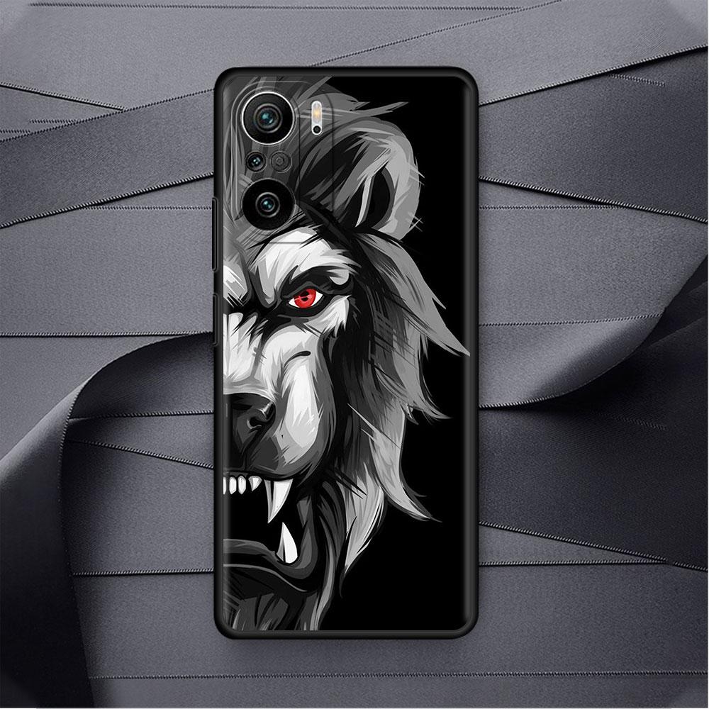 Hülle für Xiaomi Redmi Note 11 9S 10 9 8 7 9A 9C 9i K40 8T 10C 9T K50 Silikon Handyhülle Löwe Wolf
