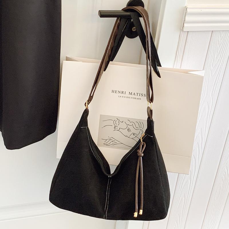 

Винтажная сумка большой вместимости Женская модная матовая сумка через плечо Повседневная сумка-тоут Мессенджер чёрный