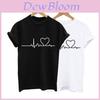 Stilvolles T-Shirt mit Herzaufdruck für Damen mit weichen, lässigen kurzen Ärmeln