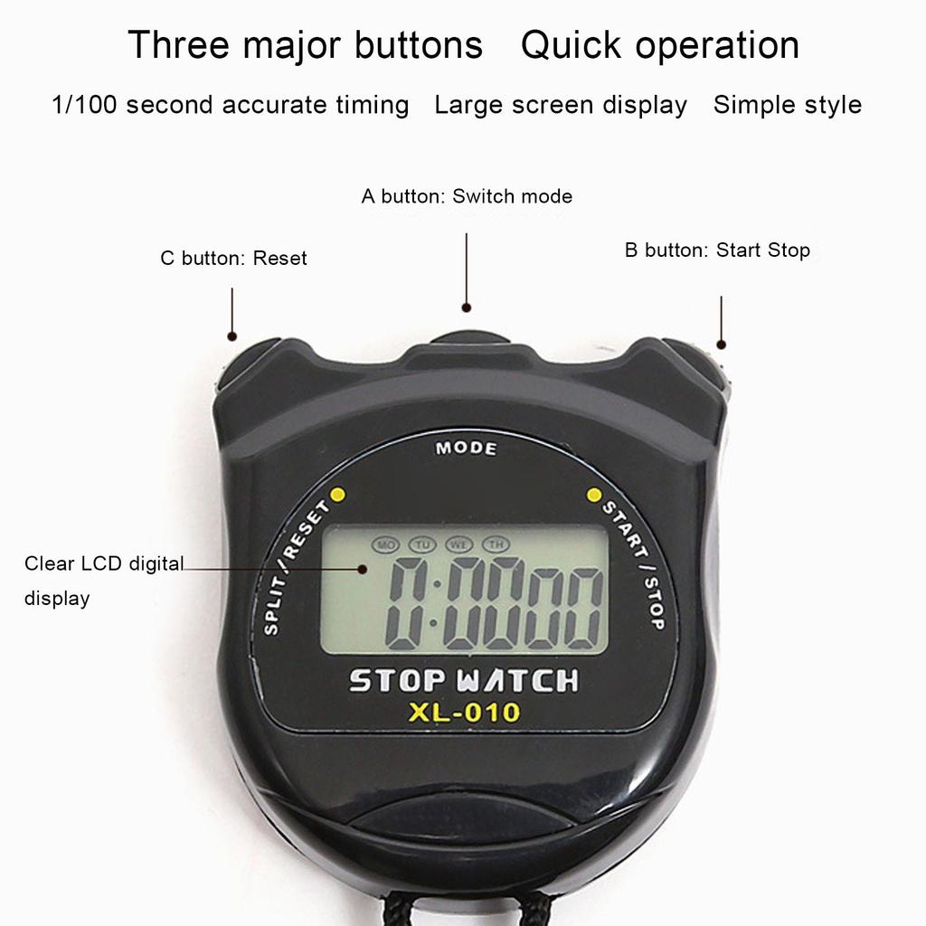 Referee Digital Stop Watch Timer Waterproof Multi Functions 140mAh Sports Stopwatch Timer for Running Racing