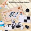 1 Set Hidden Puzzle Building Block Toy Brain Teaser Black White Wooden Block Board Game Toddlers Color Shape Learning Focus Training STEM Educational