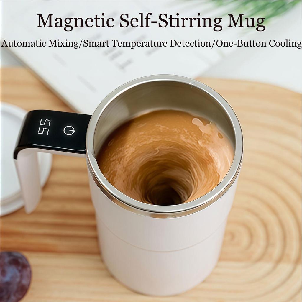 Self Stirring Coffee Mug Rechargeable Electric Automatic Stirrer Cup for Milk Cocoa Protein Powder Hot Chocolate Drinks Beverage