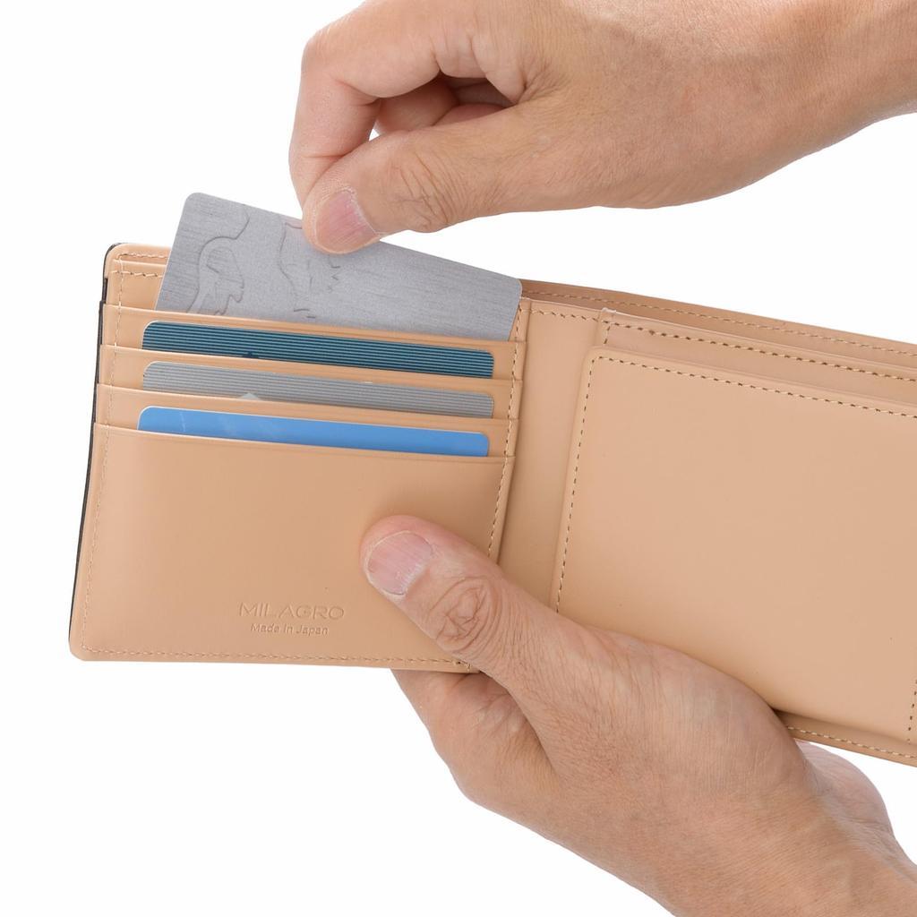 Milagro Tochigi Leather Bifold Wallet (Men's Wallet, Bifold Wallet with Box-Style Coin Purse and Bill Compartment, Leather, Tochigi Leather, Stylish,