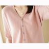 Women Knitwear V-Neck Single Breasted Button Pullovers Sweaters Women Fall Spring Long Sleeve Short Small Fresh Outer Wear Knitted Cardigan Tops