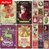 [MyPlate] 2023 Merry Christmas Metal Sign Gift Vintage Plaque Tin Sign Cafe Decor  Home Bar Sign Wall Sticker JOY Poster Gift