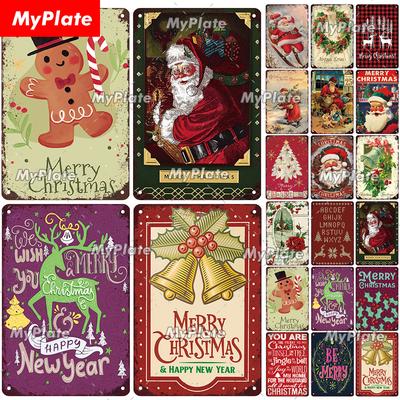 [MyPlate] 2023 Frohe Weihnachten Metallschild Geschenk Vintage Plakette Blechschild Café Dekor Heimbar Schild Wandaufkleber FREUDE Poster Geschenk