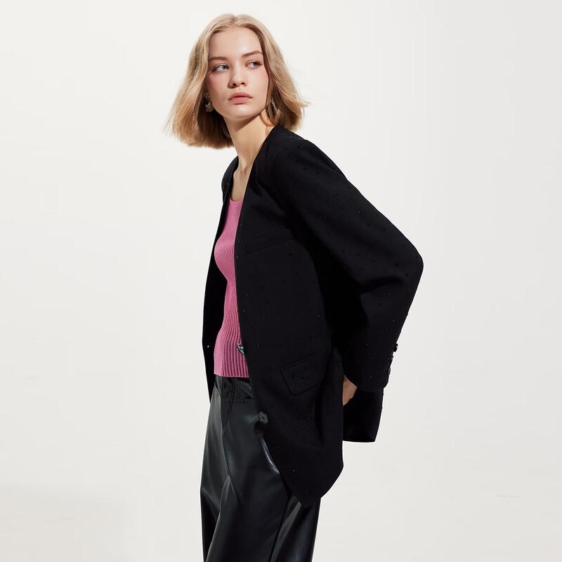 Women's Elegant V-Neck Rhinestone Blazer