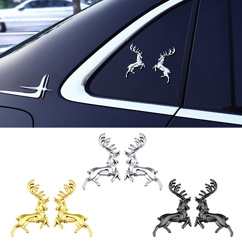 3D Elk Metal Car Sticker Creative Personalized Modified Car Body Side Emblem Decoration Sticker