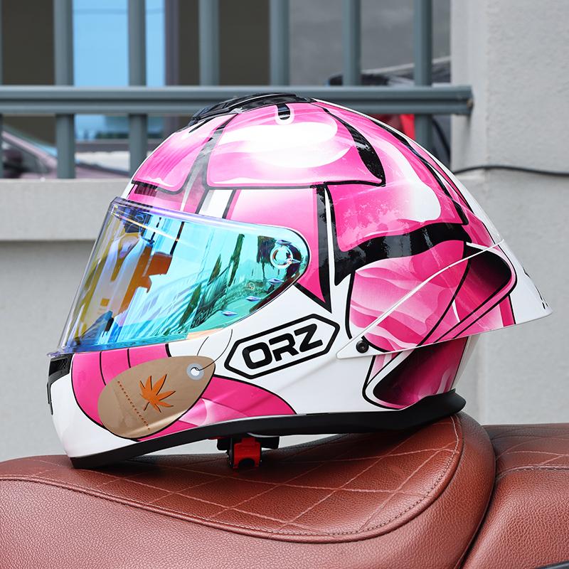 ORZ-S802 motorcycle helmet,ABS men's and women's full face helmet,R50S personalized, cool, all season, big tail wing helmet DOT