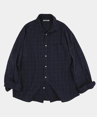 LETTERCOMO City Pop French Check Shirt Dark Navy
