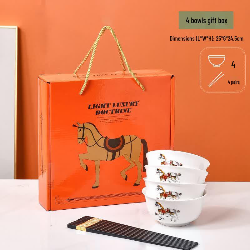 

ZISIZ Enamel Bowl & Chopsticks Gift Set - Instant Success Design