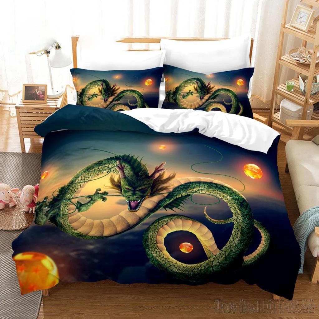 Japanese Anime Dragon Ball Duvet Cover Goku Bedding Sets For Boys Kids Teens Quilt Cover Pillowcases Children Christmas Gift