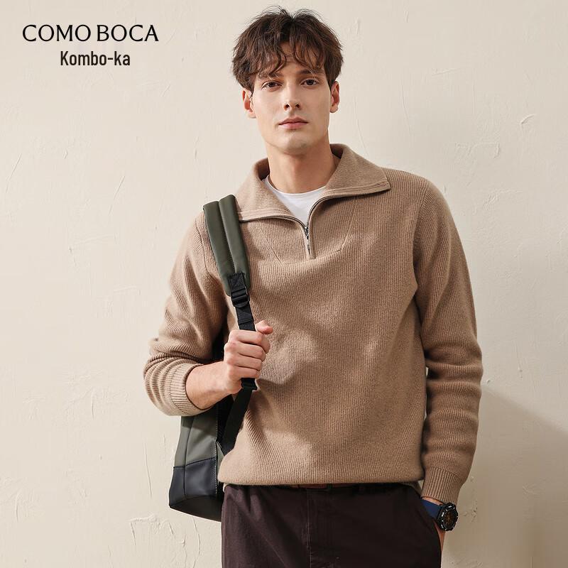 Men s Half-Zip Thick Wool Sweater XL
