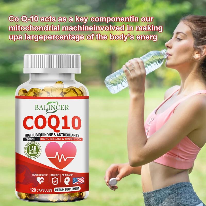 Coenzym Q10 300 mg Nahrungsergänzungsmittel, Mit Schwarzer Pfeffer Extrakt, 120 Weichkapseln pro Flasche