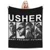 Chris Brown And Usher The Rb Tour Plush Blanket Girls Boys Raymond Brown Flannel Throw Blanket For Outdoor Super Soft Bedspread