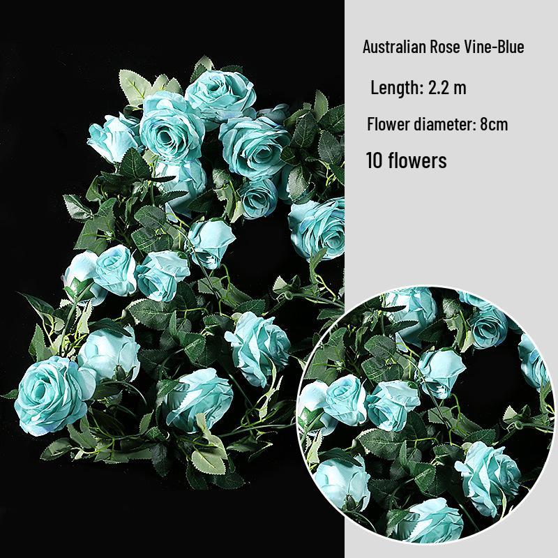 Artificial Rose Vine Wall Decor for Air Conditioner Pipes