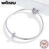 WOSTU Silver Stopper High Quality Sterling Silver 925 Wrap-Around Zircon Stopper Charms Fit Silver Bracelets 925 Jewelry CTC278