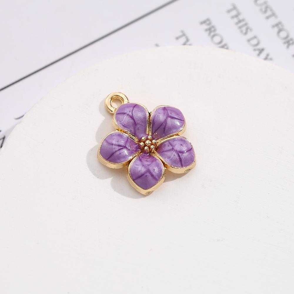 Alloy Dripping Cherry Blossom Five-Petal Diy Jewelry Accessories, Necklace Small Pendant, Hair Accessories, Bracelet Material