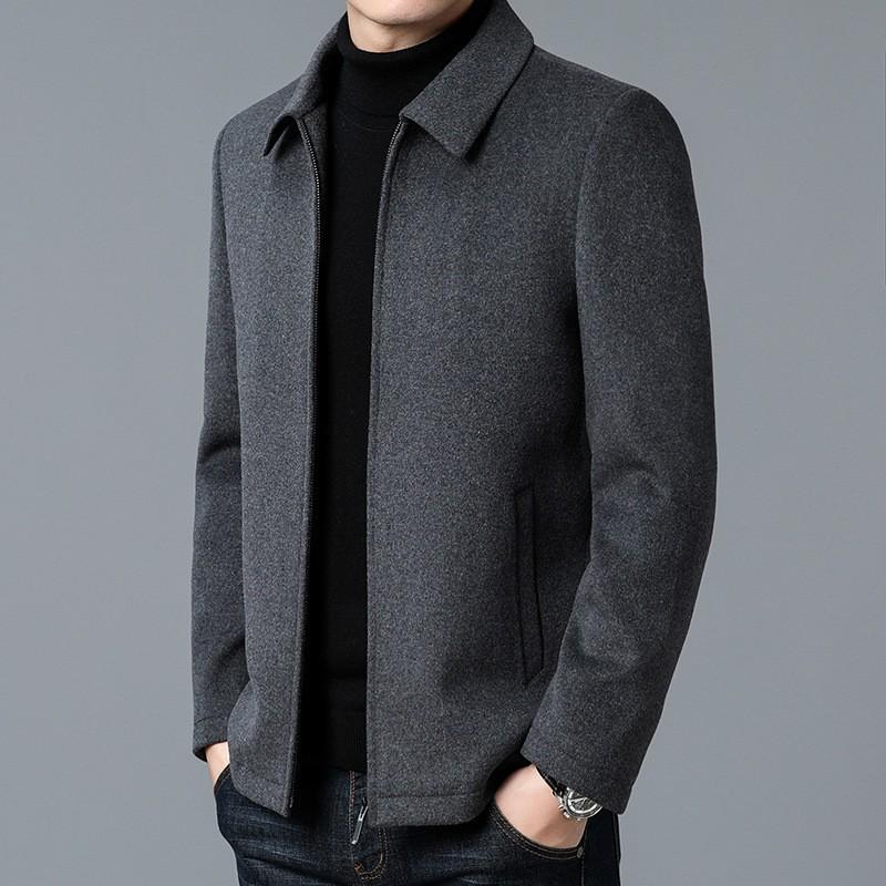 2025 Autumn/Winter Men's Wool Coat: Business Casual Lapel Jacket