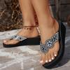 Tongs Compensées Strass Grande Taille: Sandales de Plage d'Été à Semelle Épaisse pour Femmes
