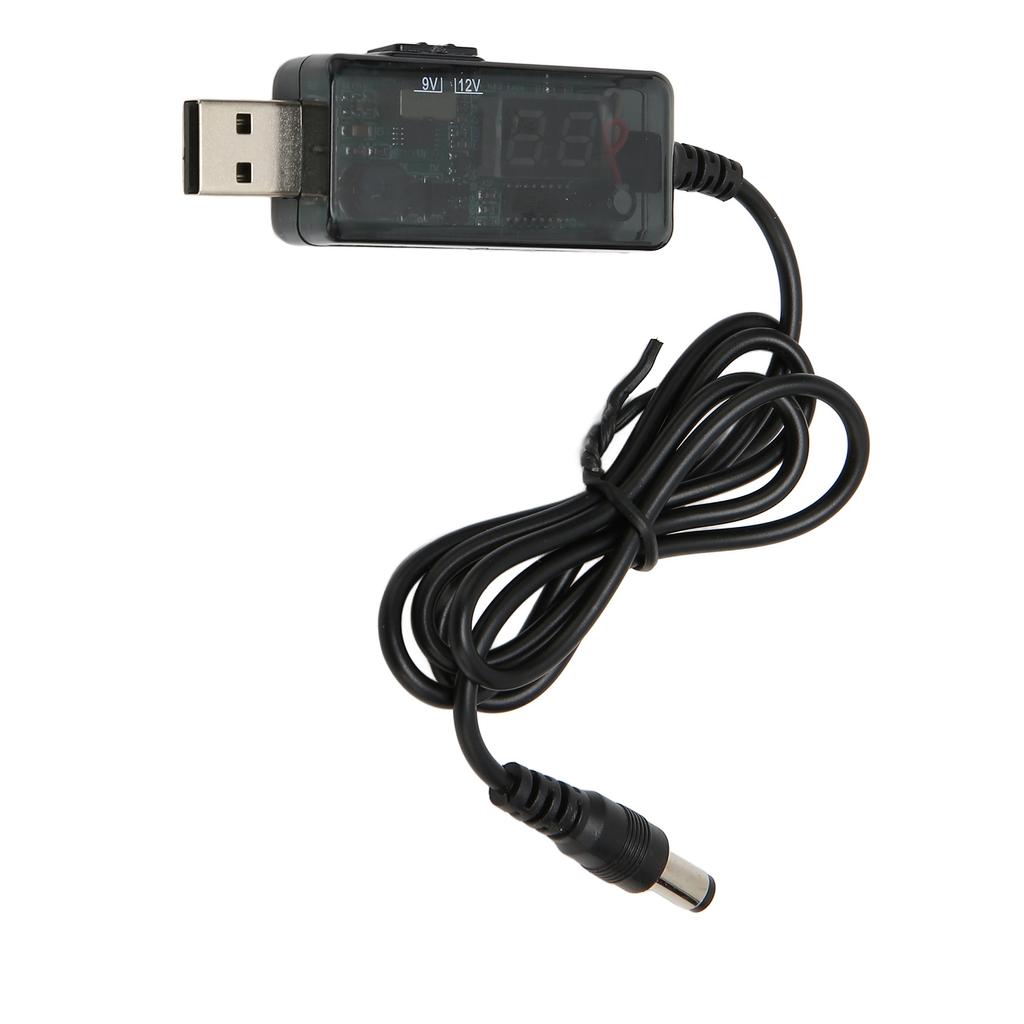 USB Boosting Cable 5V To 9V 12V Adjustable Portable DC USB Step Up Cord with 3.5 X 1.35mm Connector Tip for Fan Table