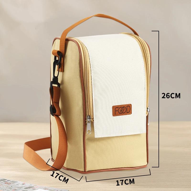 New Round Thermal Lunch Box Bag Waterproof Insulated Food Tote Kids Keep Fresh Cooler Shoulder Bags Portable Bento Storage Pouch