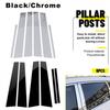 Pillar Post Door Window Trim Black/Chrome Fits 2008-2012 Honda Accord Sedan 6x