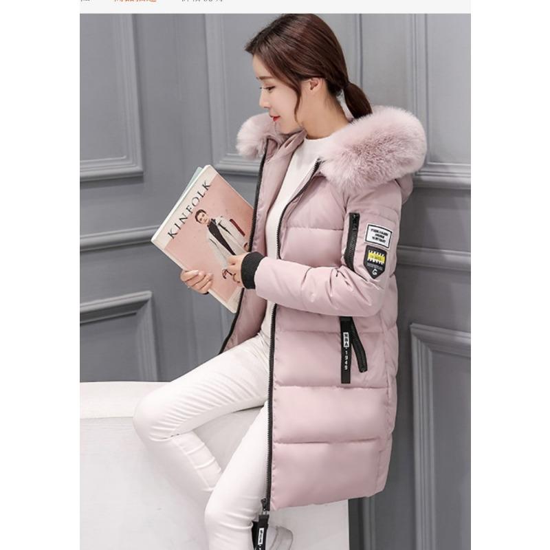 Padded-on Women's Medium and Long Winter New Large-size Women's Padded Clothes, Large Fur Collar, Thickened Padded Jacket.