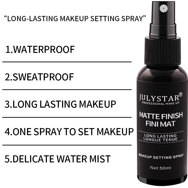 Julystar Ferahlatıcı Makyaj Losyonu Taşınabilir 50ml Nemlendirici Nemlendirici Kalıcı Şeffaf Makyaj Ayar Spreyi