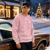 Men's Casual Loose Fit Printed Neck Long Sleeve T-Shirt for Daily Wear