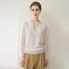 Women's Pure Cashmere Scissor Collar Knit Sweater - Autumn/Winter Loose Pullover Base Layer