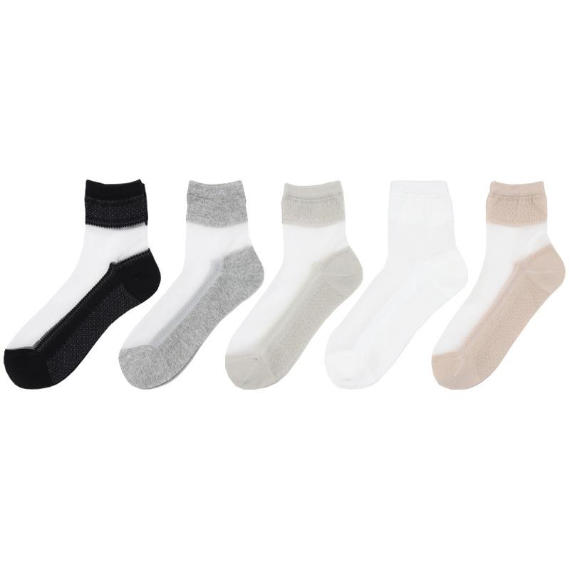 Women's Spring and Summer New Thin Patterned Glass Fiber Vintage Crystal Stockings