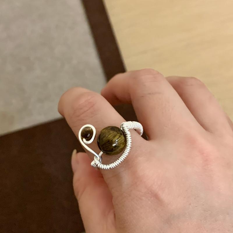 Vintage-inspired Rings with Multicolor Crystal and Tiger Eye Stone Accents Perfect for Special Occasions